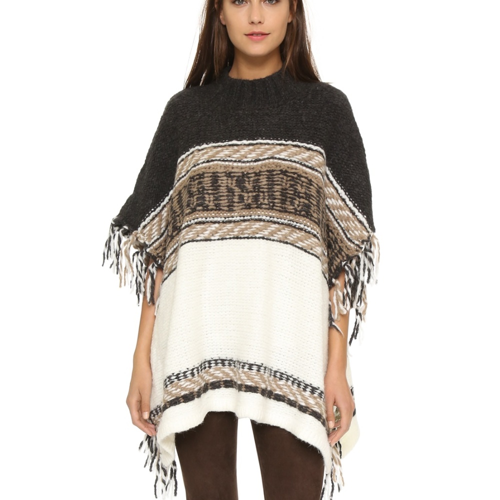 Free People Labyrinth Pattern Poncho NWT M/L